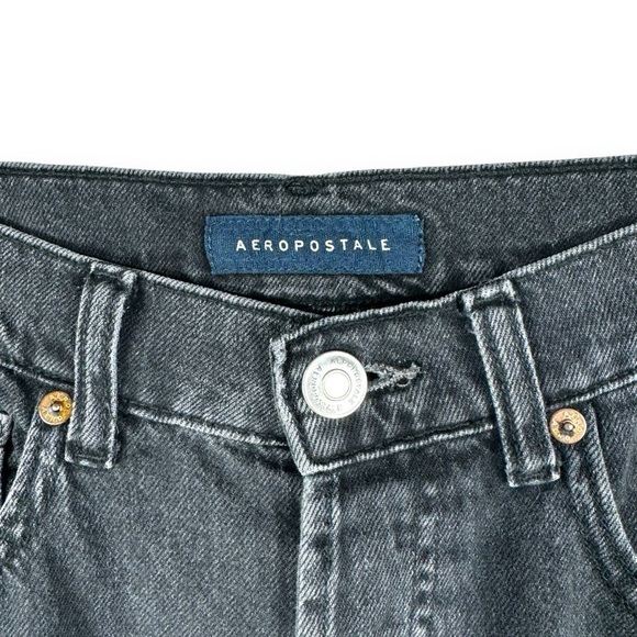 4 for $40 SALE! Aeropostale High-Rise Distressed 90s Baggy Jean, Black, Size 2R - Picture 6 of 13
